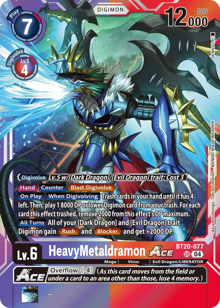 Image for HeavyMetaldramon ACE (BT19-20) (BT20-077 SR) - Digimon Card Game