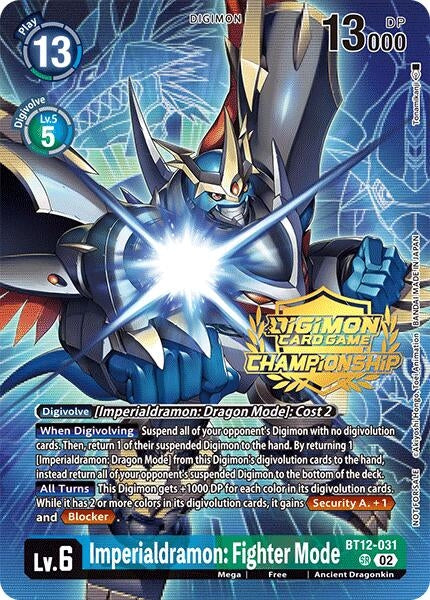 Image for Imperialdramon: Fighter Mode (Championship 2024 Gold Stamp Card Set) (BT12) (BT12-031 SR)