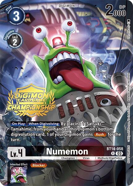 Image for Numemon (Championship 2024 Tamers Pack) (BT14-058 R) [Blast Ace] - Digimon Card Game