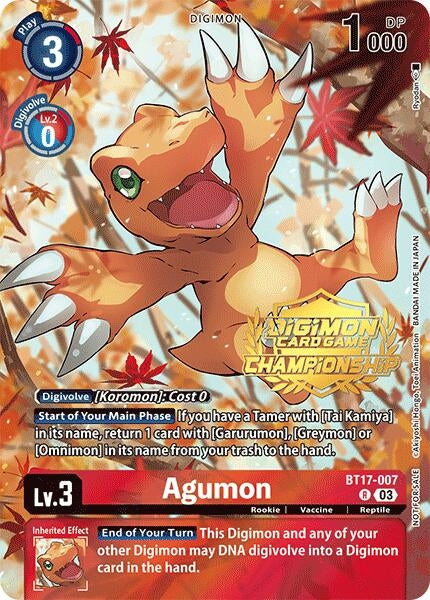 Image for Agumon (Championship 2024 Tamers Pack) - Digimon Card Game