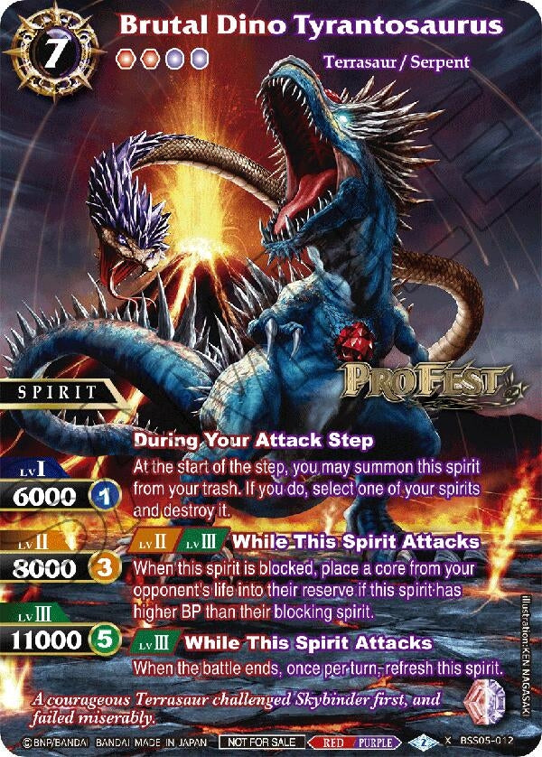 Image for Brutal Dino Tyrantosaurus (Pro Fest X Rare Special Pack Vol. 2) (Battle Spirits Saga Promo Cards) (BSS05-012) - Battle Spirits Saga