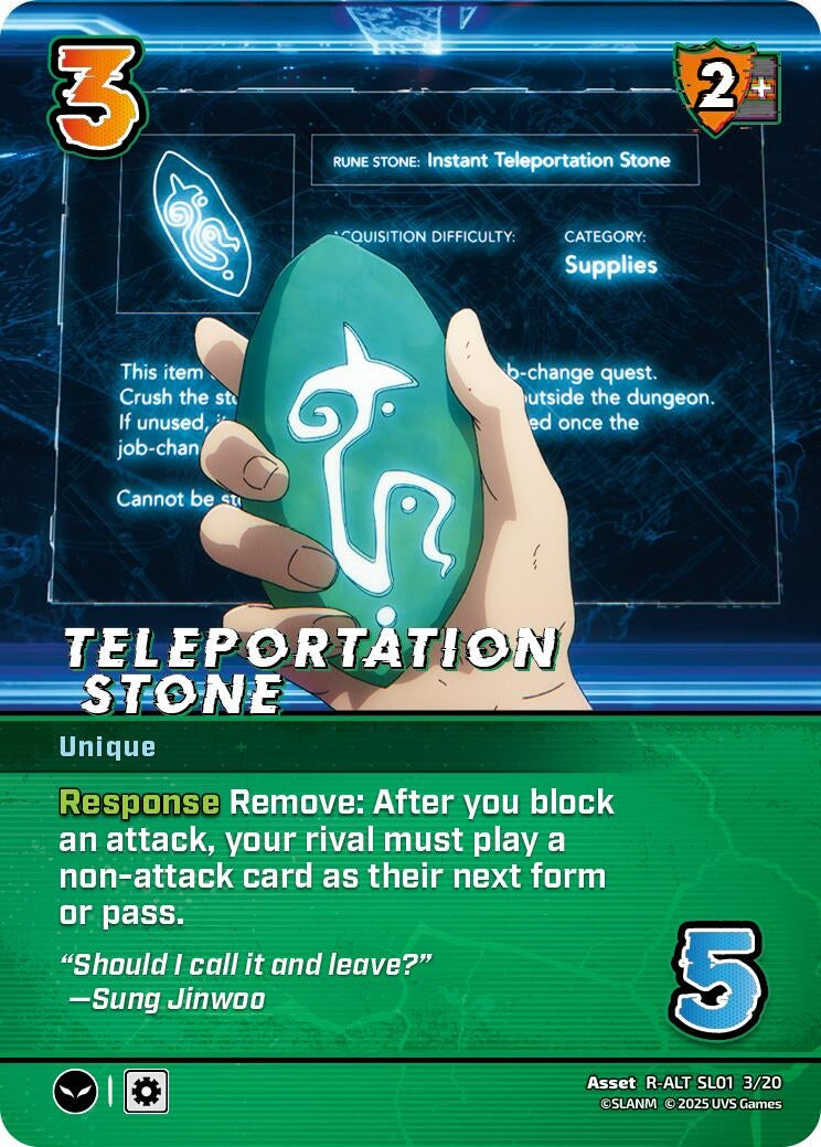 Image for Teleportation Stone (Alternate Art) (Challenger Series: Solo Leveling) (SL01 3/20) - UniVersus