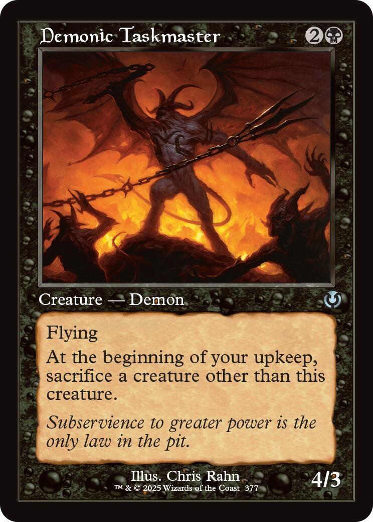 Image for Demonic Taskmaster (Retro Frame) (Innistrad Remastered) (377) - Magic: The Gathering