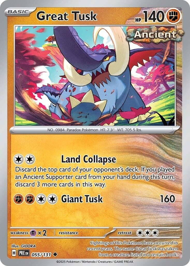 Image for Great Tusk (SV: Prismatic Evolutions) (055/131) - Pokemon