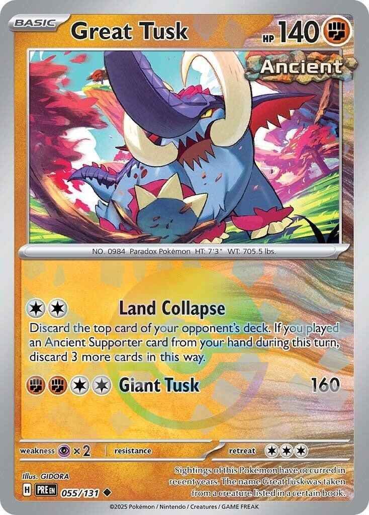 Image for Great Tusk (Poke Ball Pattern) (SV: Prismatic Evolutions) (055/131) - Pokemon