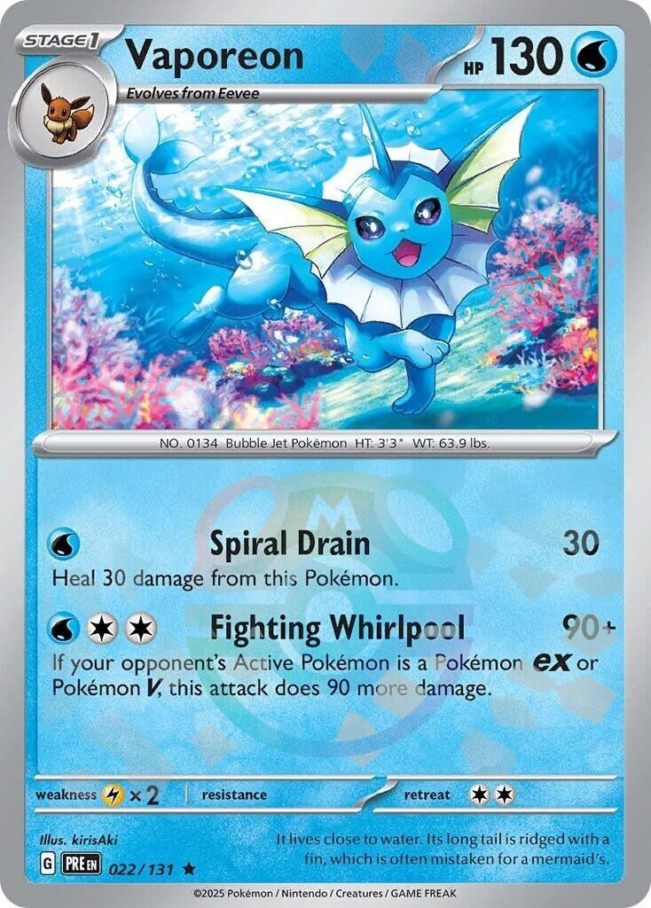 Image for Vaporeon (Master Ball Pattern) (SV: Prismatic Evolutions) (022/131) - Pokemon