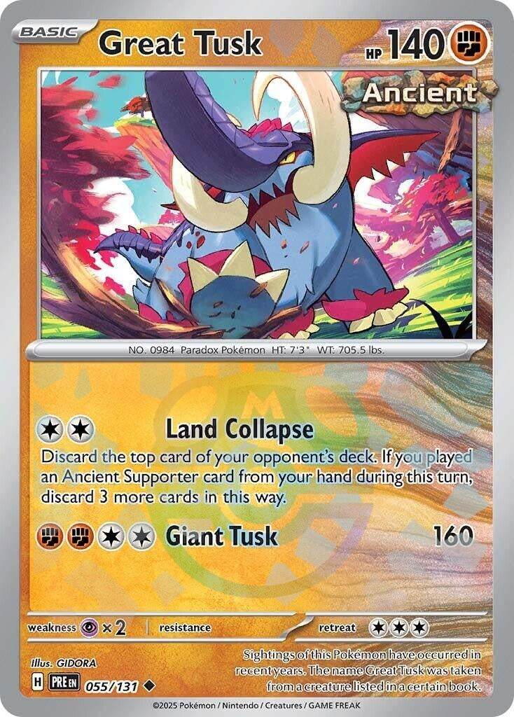 Image for Great Tusk (Master Ball Pattern) (SV: Prismatic Evolutions) (055/131) - Pokemon