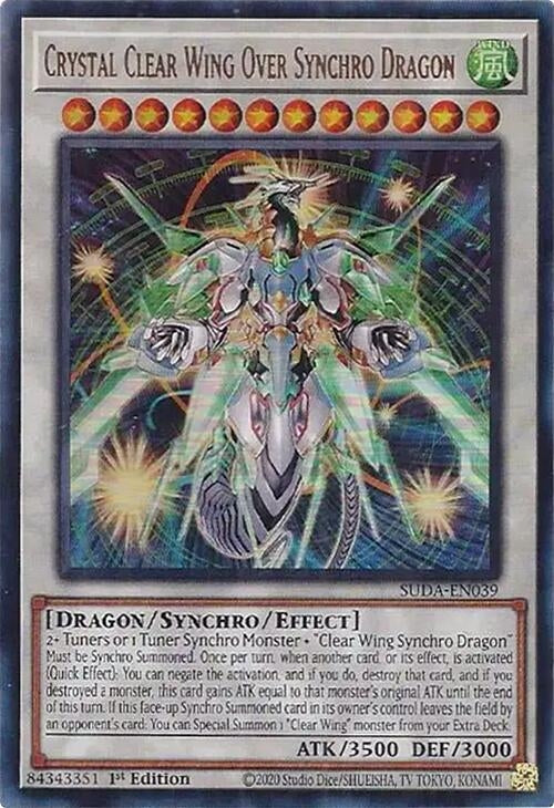 Image for Crystal Clear Wing Over Synchro Dragon (Supreme Darkness) (SUDA-EN039) - YuGiOh