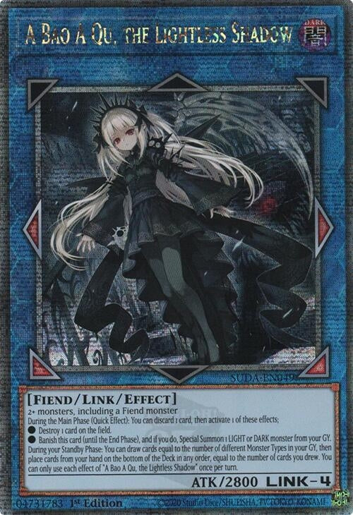 Image for A Bao A Qu, the Lightless Shadow (Quarter Century Secret Rare) (Supreme Darkness) (SUDA-EN049) - YuGiOh