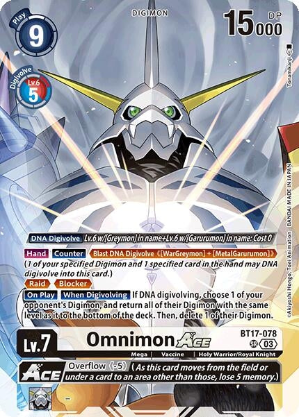 Image for Omnimon ACE (Omnimon Binder Set) (BT17) (BT17-078 SR) - Digimon Card Game