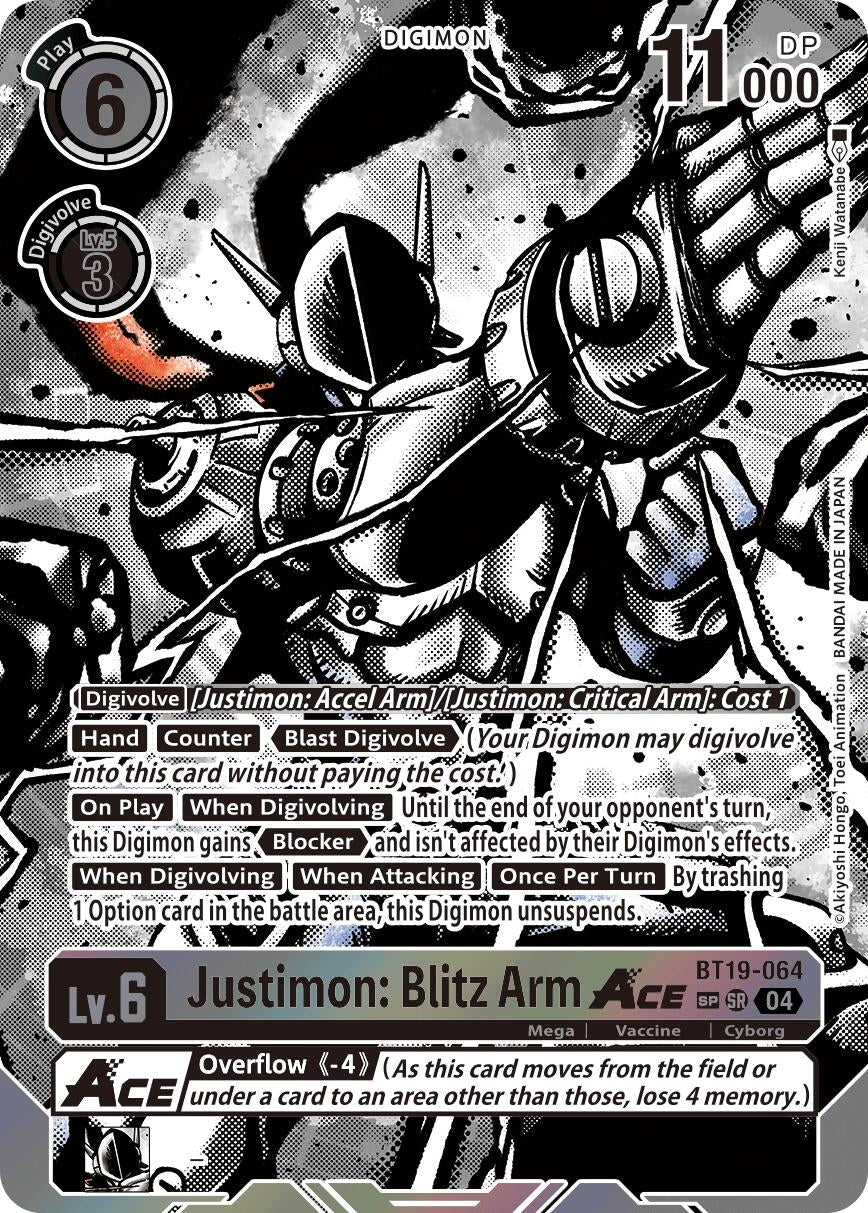 Image for Justimon: Blitz Arm ACE (Textured) (BT19-20) (BT19-064 SR) - Digimon Card Game