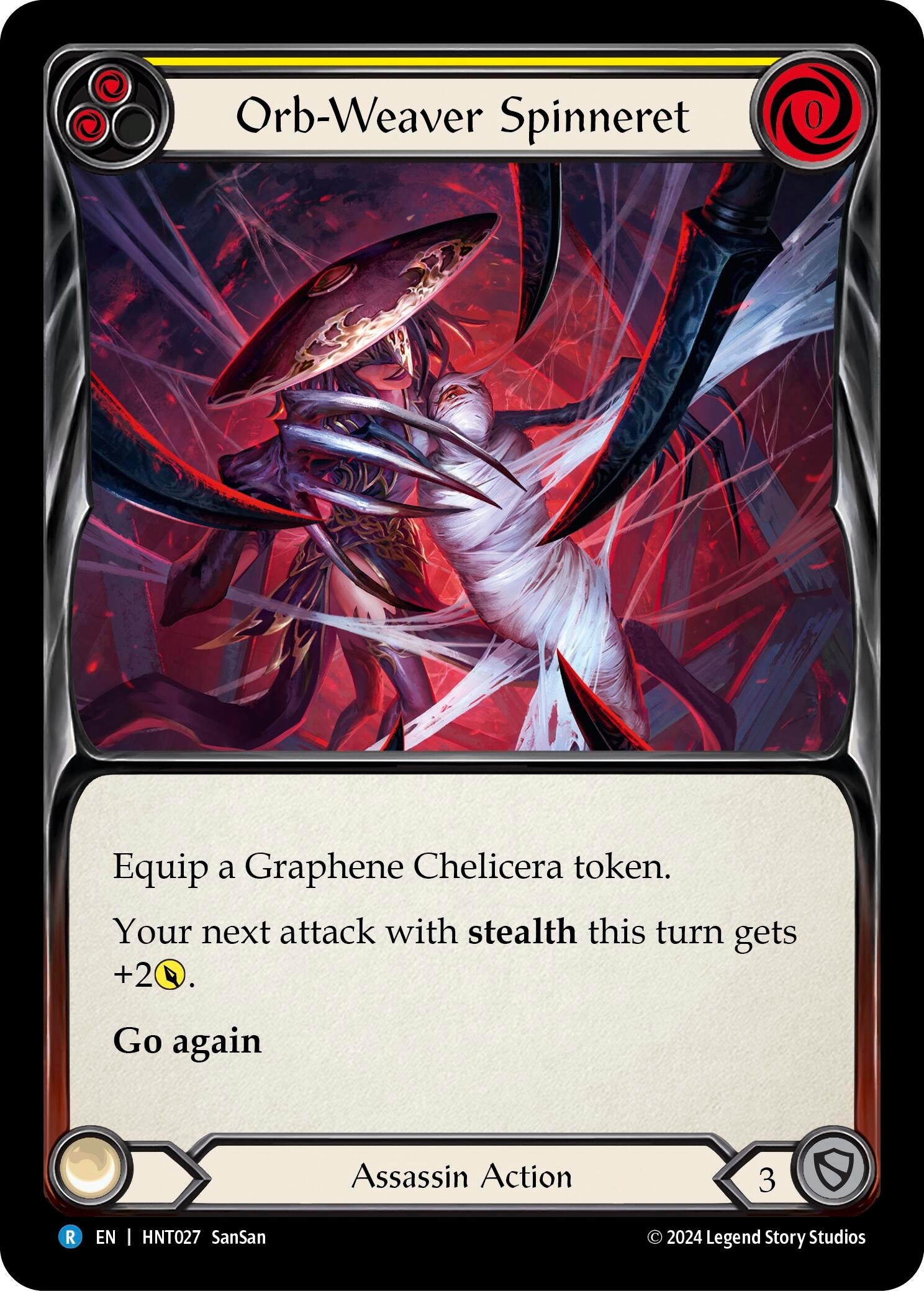 Image for Orb-Weaver Spinneret (Yellow) (The Hunted) (HNT027) - Flesh and Blood TCG