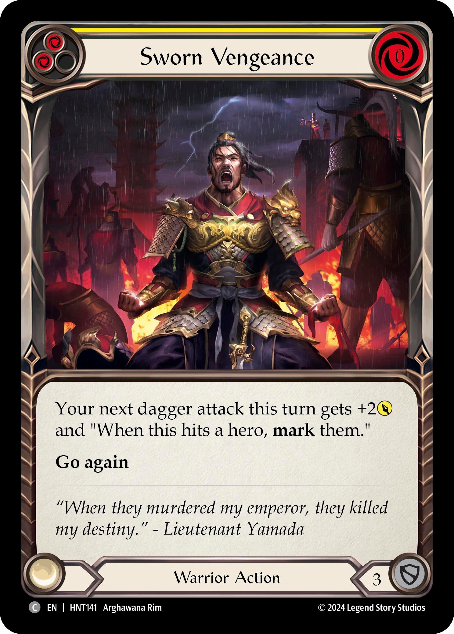 Image for Sworn Vengeance (Yellow) (The Hunted) (HNT141) - Flesh and Blood TCG