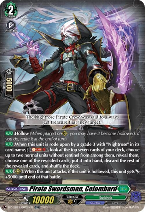Image for Pirate Swordsman, Colombard (TDR) (DZ-SS03: Stride Deckset -Nightrose-) (DZ-SS03/002EN-R) - Cardfight Vanguard