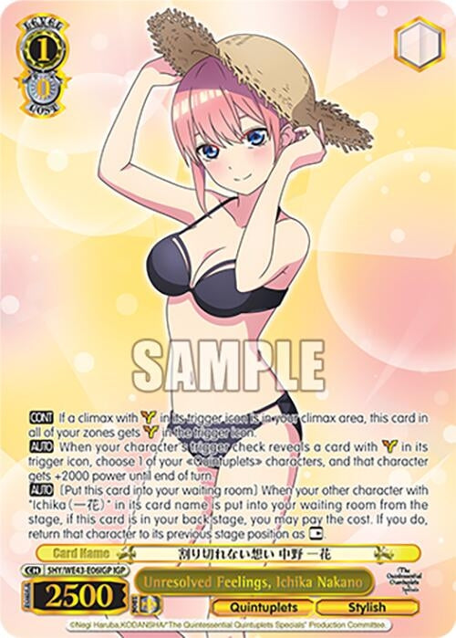 Image for Unresolved Feelings, Ichika Nakano (IGP) (The Quintessential Quintuplets Specials Premium Booster) (5HY/WE43-E06IGP IGP) - Weiss Schwarz
