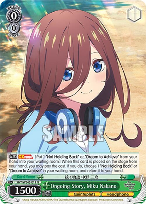 Image for Ongoing Story, Miku Nakano (The Quintessential Quintuplets Specials Premium Booster) (5HY/WE43-E11 N) - Weiss Schwarz