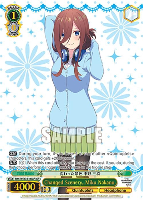 Image for Changed Scenery, Miku Nakano (IGP) (The Quintessential Quintuplets Specials Premium Booster) (5HY/WE43-E16IGP IGP) - Weiss Schwarz