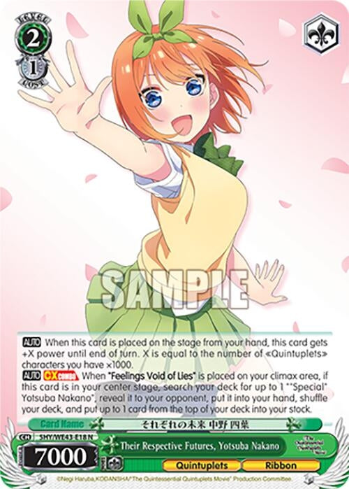 Image for Their Respective Futures, Yotsuba Nakano (The Quintessential Quintuplets Specials Premium Booster) (5HY/WE43-E18 N) - Weiss Schwarz