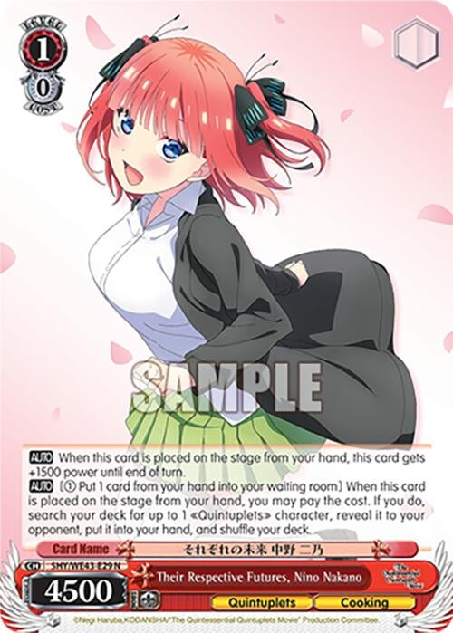 Image for Their Respective Futures, Nino Nakano (The Quintessential Quintuplets Specials Premium Booster) (5HY/WE43-E29 N) - Weiss Schwarz