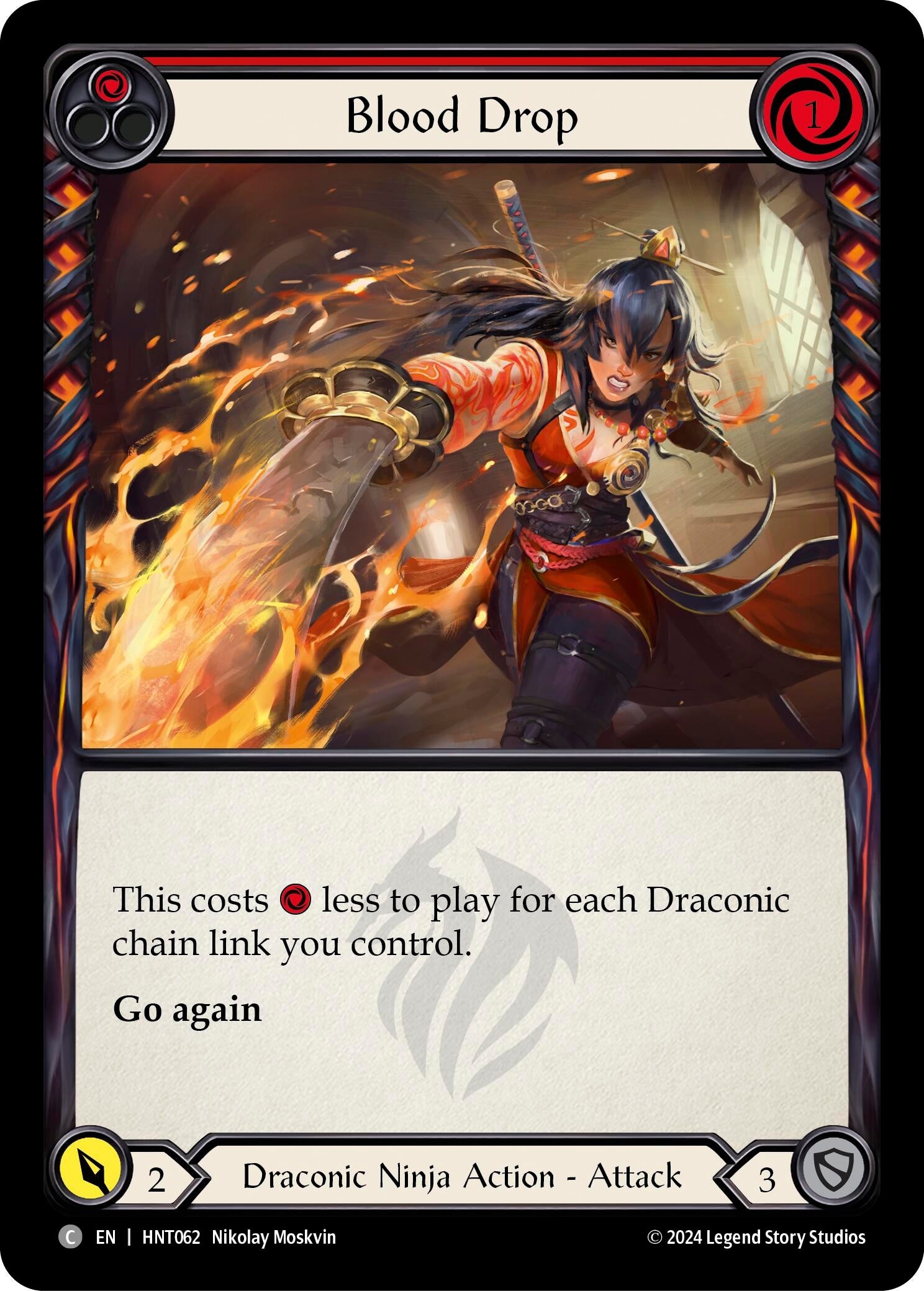 Image for Blood Drop (Red) (The Hunted) (HNT062) - Flesh and Blood TCG