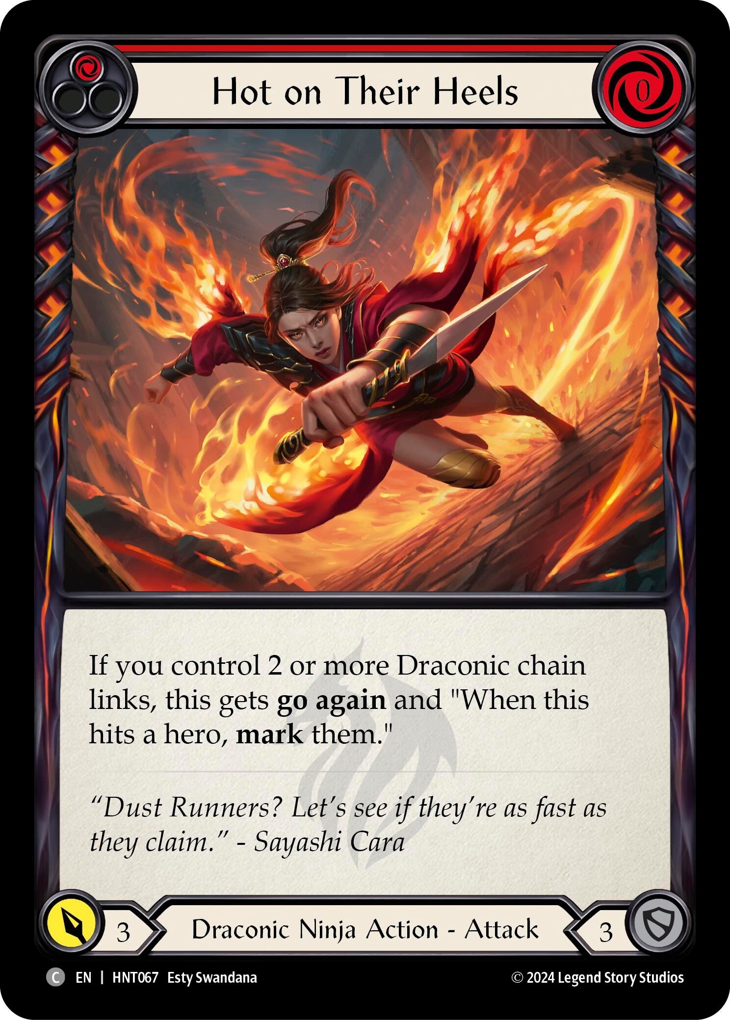 Image for Hot on Their Heels (Red) (The Hunted) (HNT067) - Flesh and Blood TCG