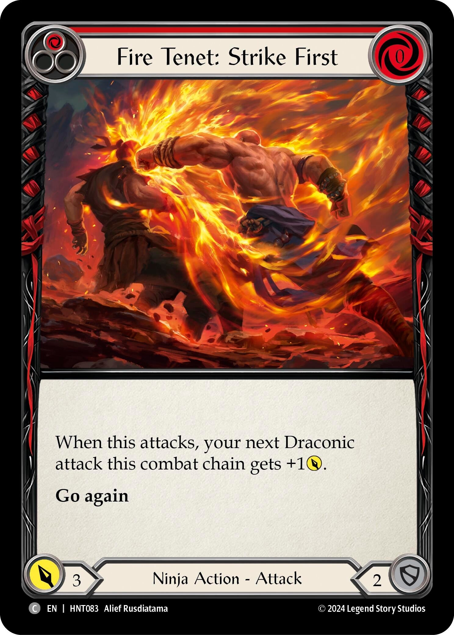 Image for Fire Tenet: Strike First (Red) (The Hunted) (HNT083) - Flesh and Blood TCG