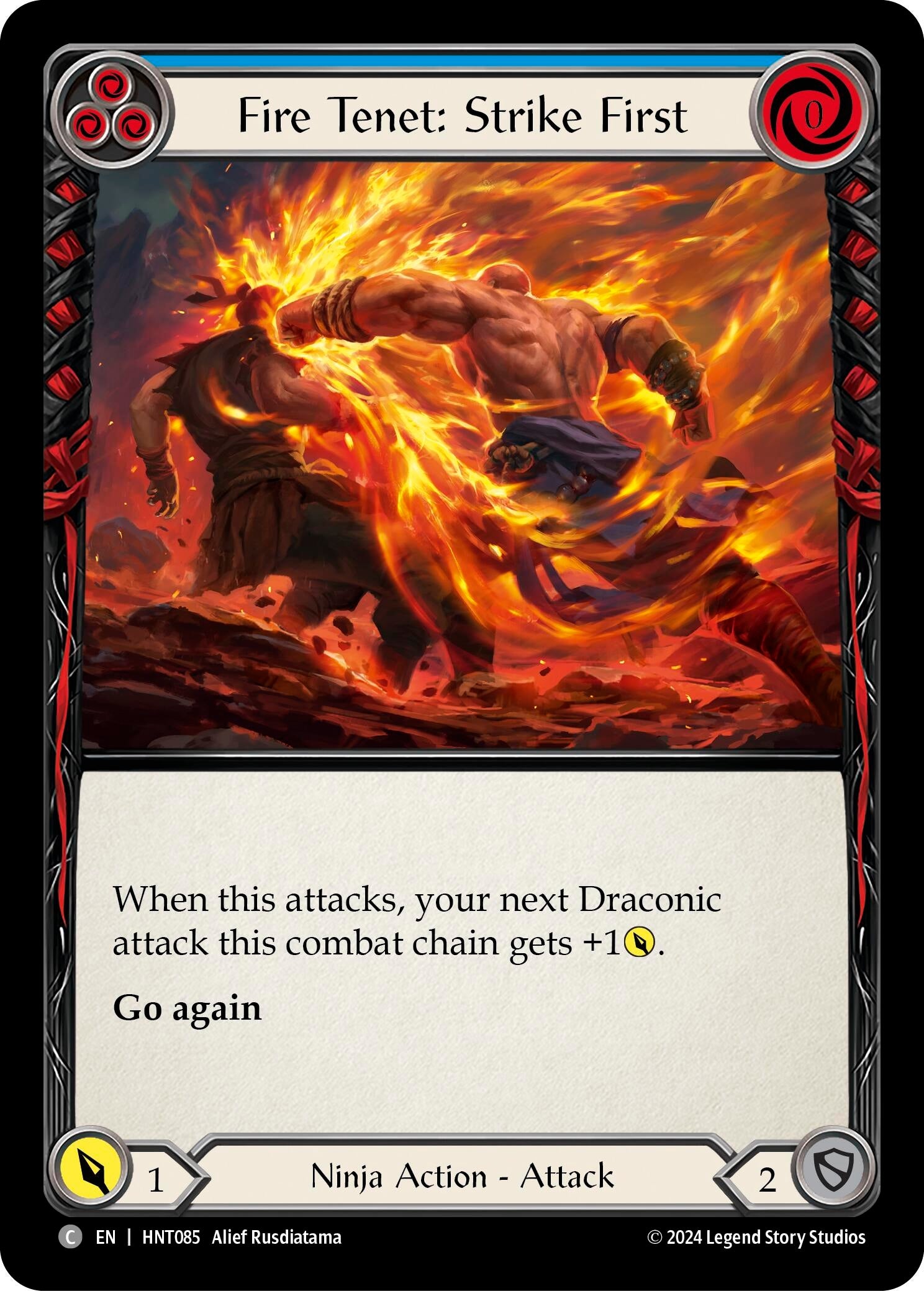 Image for Fire Tenet: Strike First (Blue) (The Hunted) (HNT085) - Flesh and Blood TCG