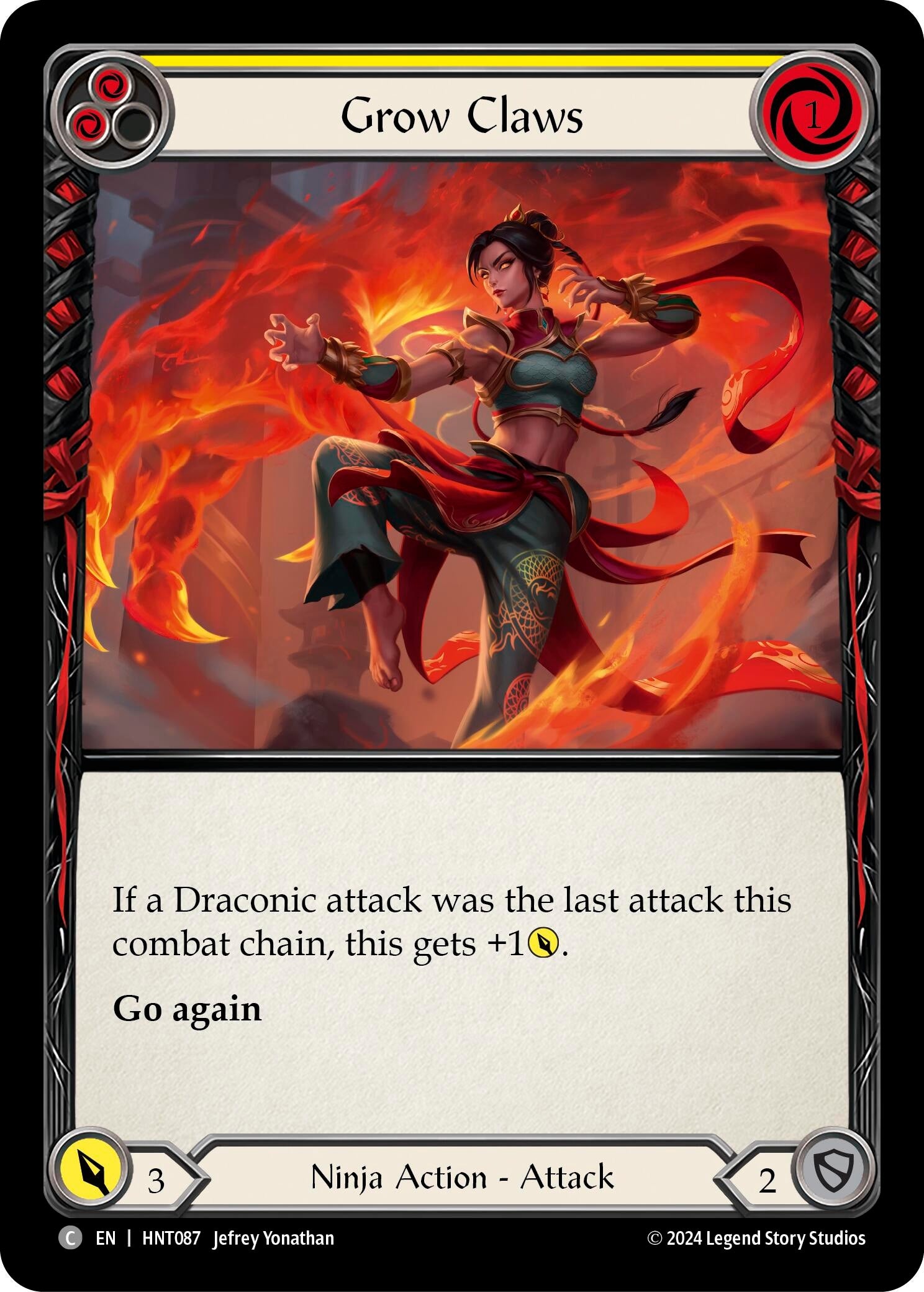 Image for Grow Claws (Yellow) (The Hunted) (HNT087) - Flesh and Blood TCG