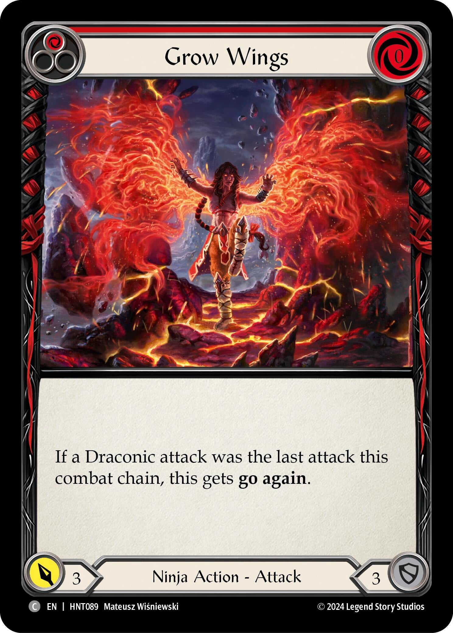 Image for Grow Wings (Red) (The Hunted) (HNT089) - Flesh and Blood TCG
