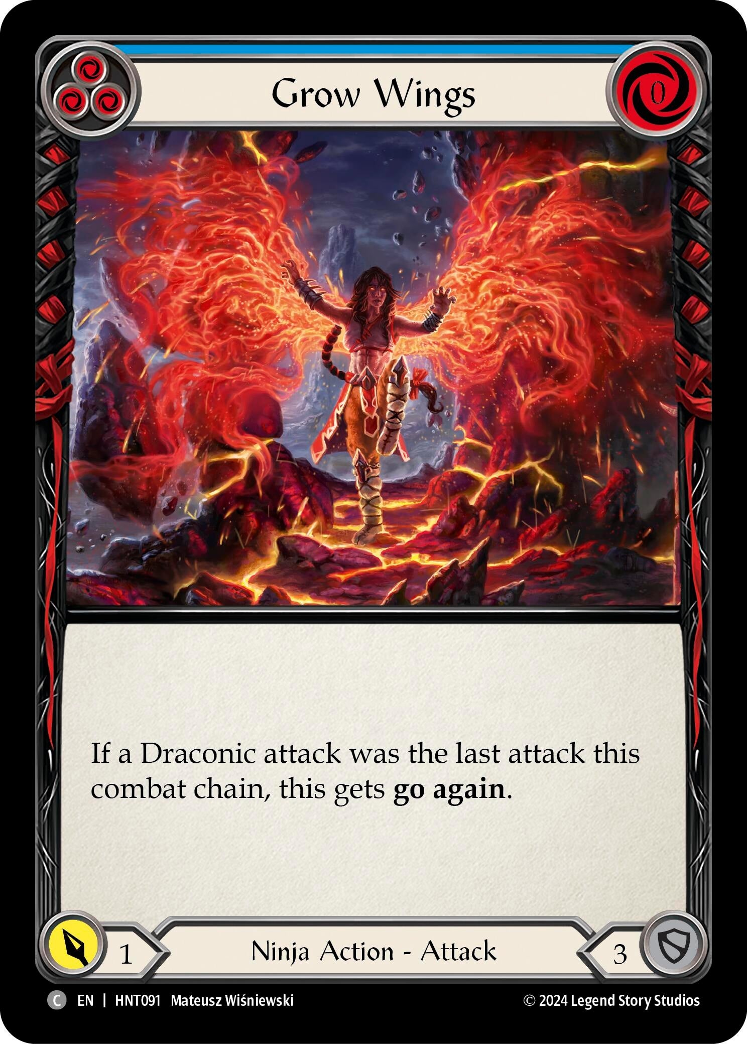 Image for Grow Wings (Blue) (The Hunted) (HNT091) - Flesh and Blood TCG