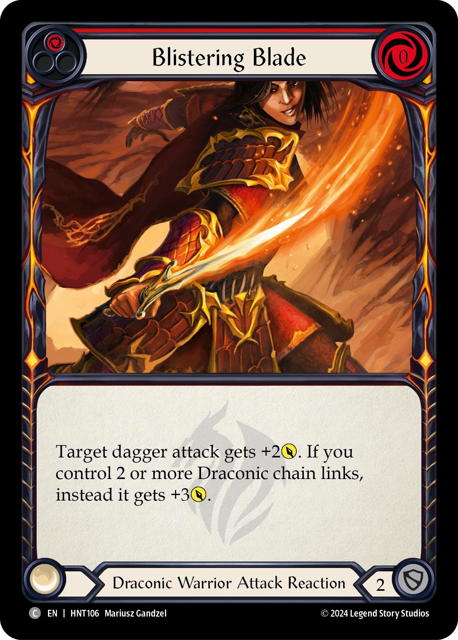 Image for Blistering Blade (Red) (The Hunted) (HNT106) - Flesh and Blood TCG