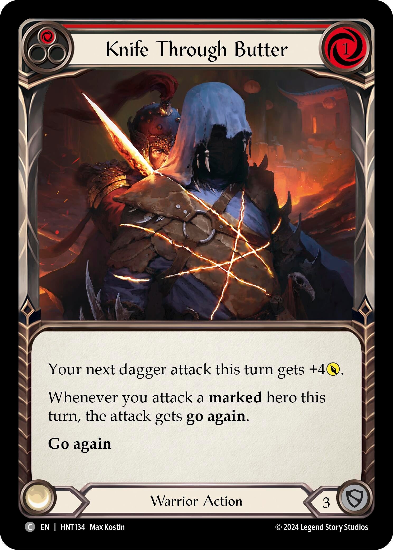 Image for Knife through Butter (Red) (The Hunted) (HNT134) - Flesh and Blood TCG