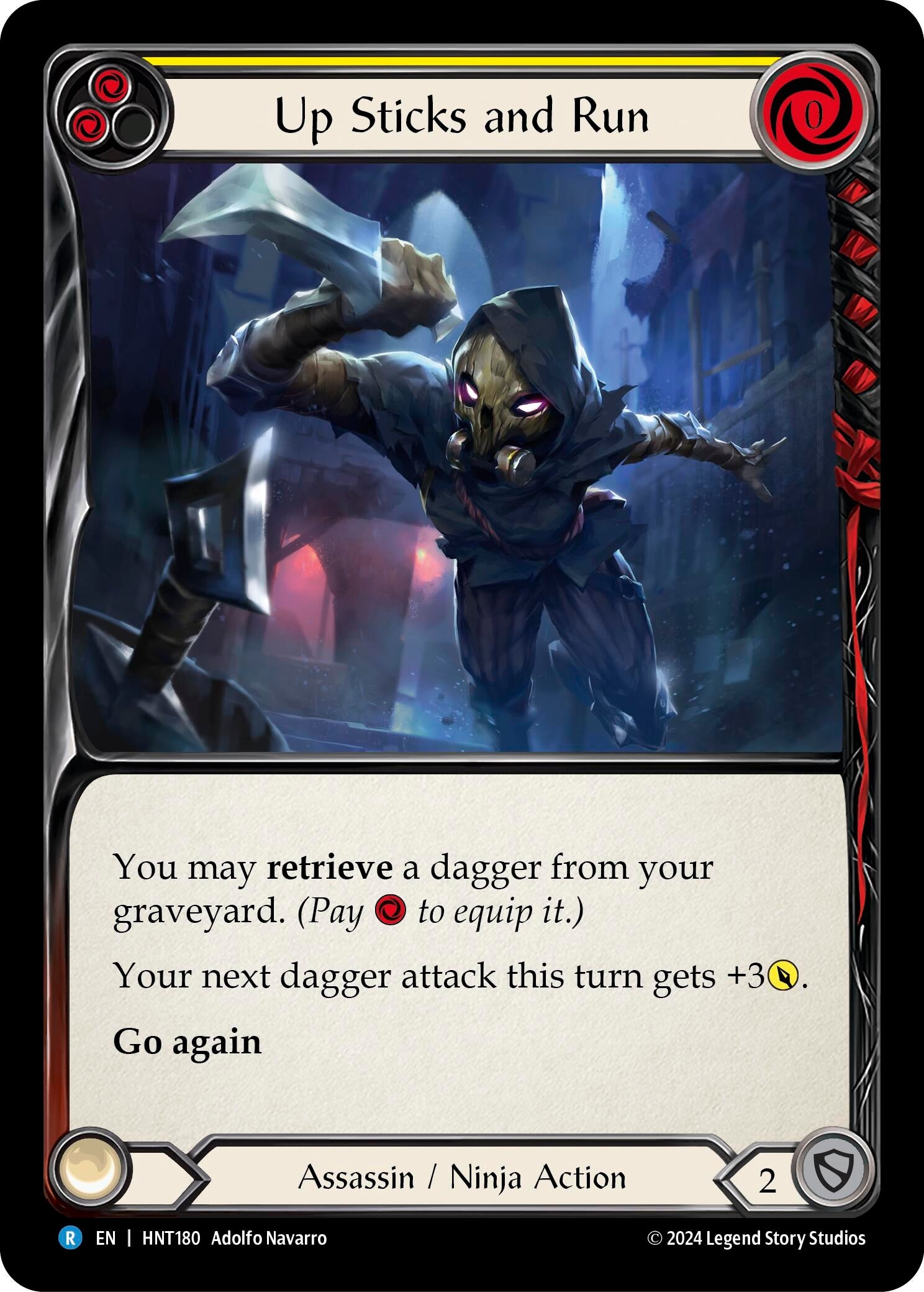 Image for Up Sticks and Run (Yellow) (The Hunted) (HNT180) - Flesh and Blood TCG
