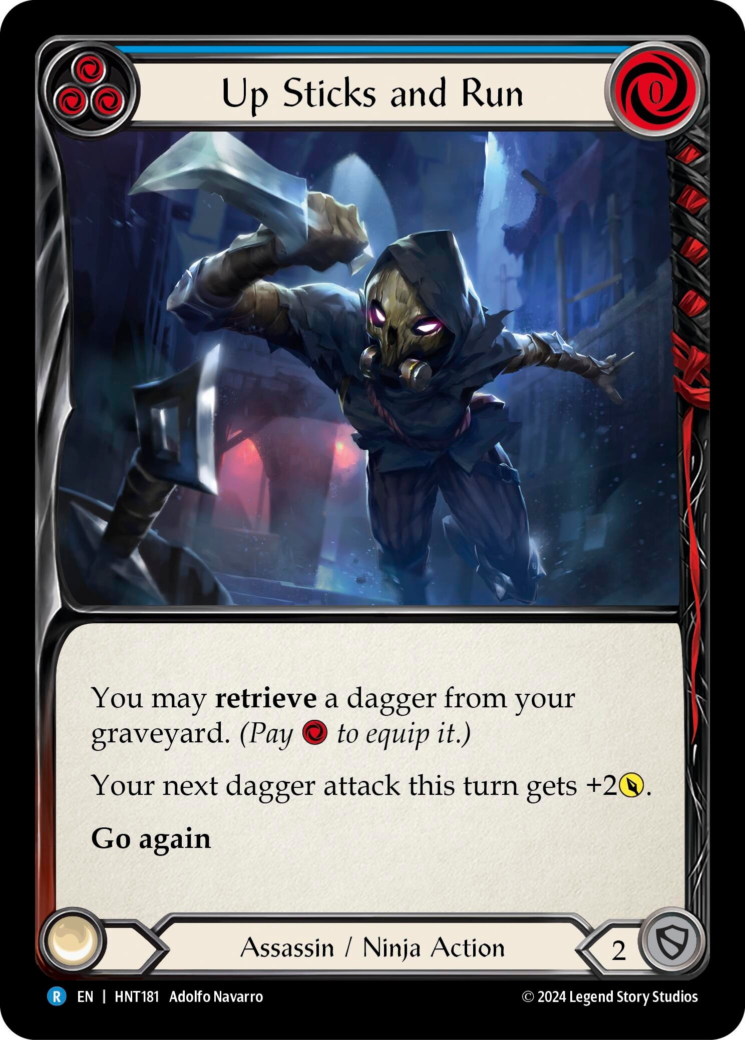 Image for Up Sticks and Run (Blue) (The Hunted) (HNT181) - Flesh and Blood TCG
