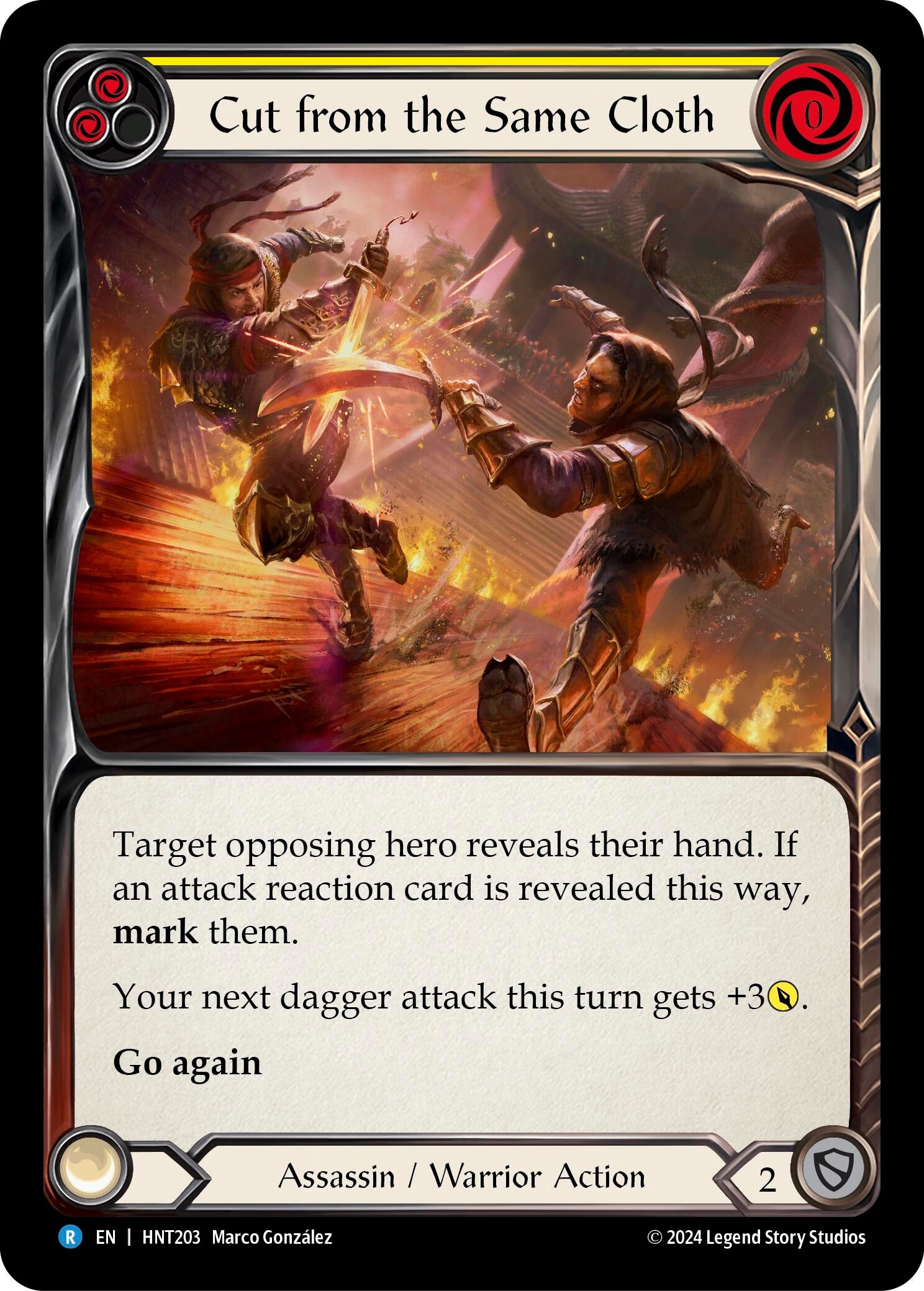 Image for Cut from the Same Cloth (Yellow) (The Hunted) (HNT203) - Flesh and Blood TCG