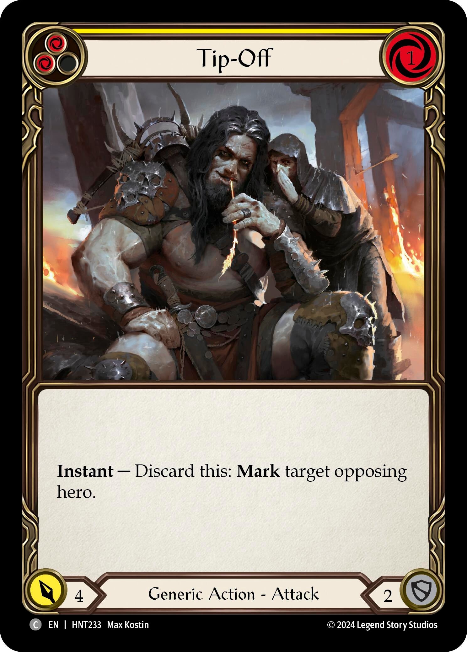 Image for Tip-Off (Yellow) (The Hunted) (HNT233) - Flesh and Blood TCG