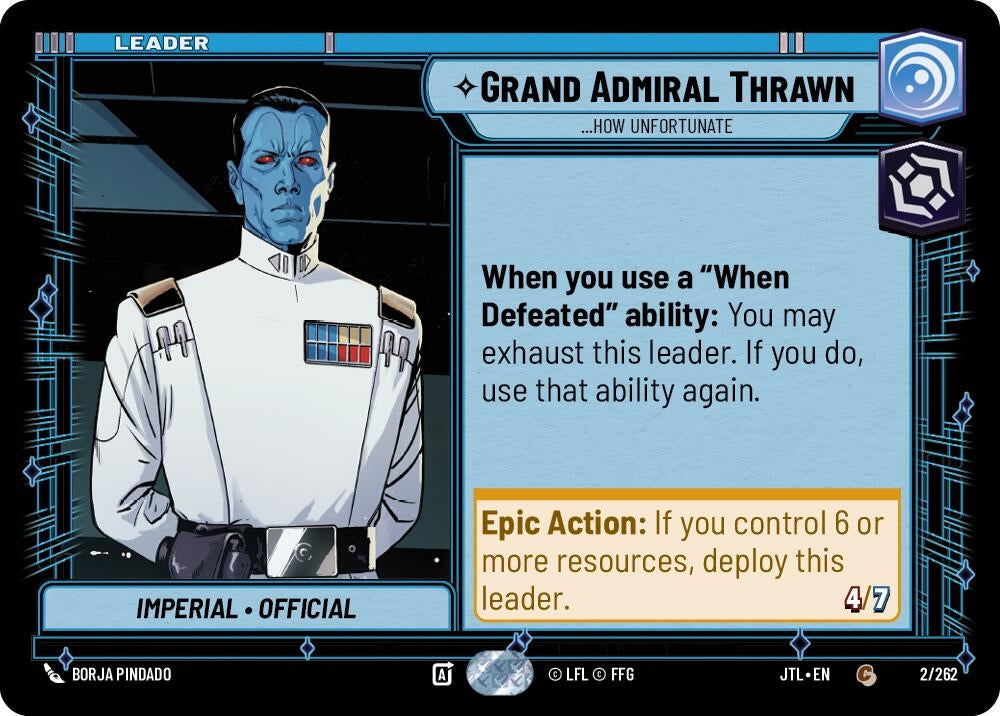 Image for Grand Admiral Thrawn - ...How Unfortunate (Jump to Lightspeed) (002/262) - Star Wars: Unlimited