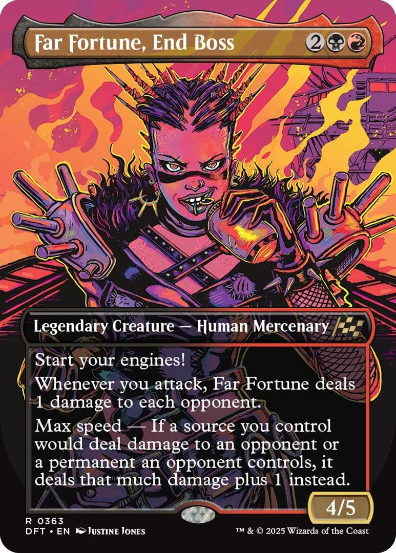 Image for Far Fortune, End Boss (Borderless) (Aetherdrift) (363) - Magic: The Gathering