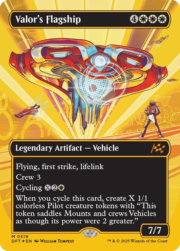 Image for Valor's Flagship (Borderless) (First-Place Foil) (Aetherdrift) (519) - Magic: The Gathering