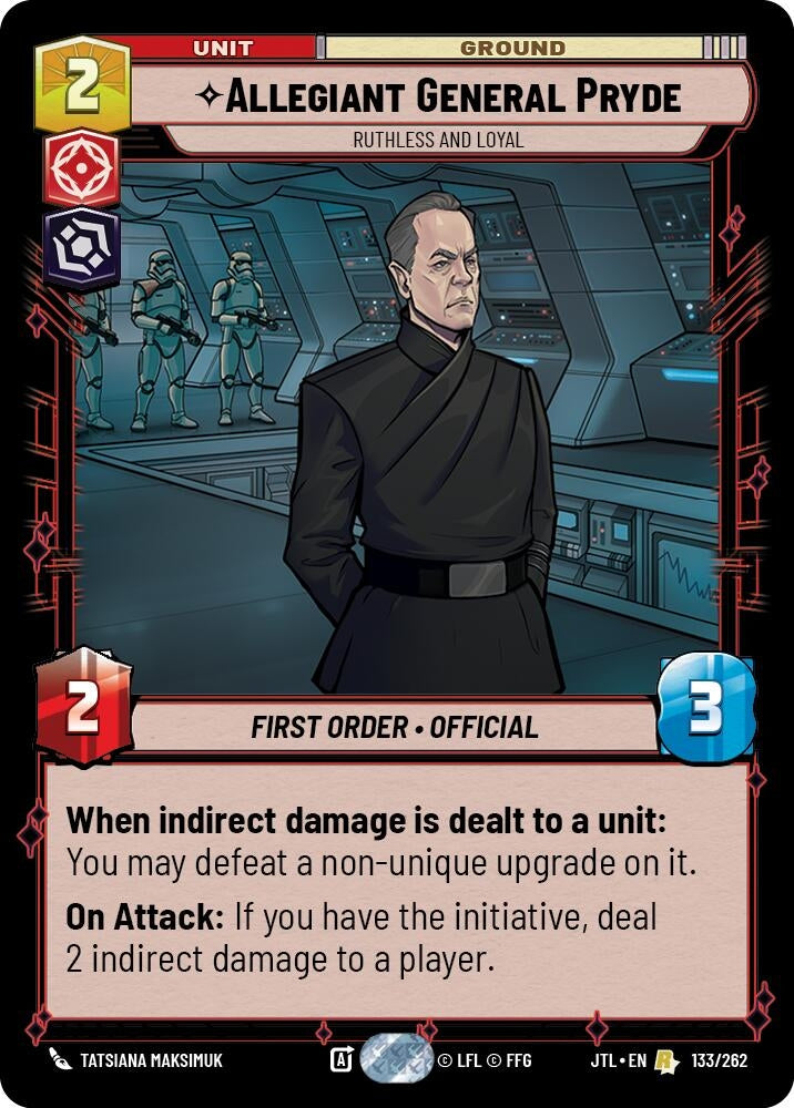 Image for Allegiant General Pryde - Ruthless and Loyal (Jump to Lightspeed) (133/262) - Star Wars: Unlimited