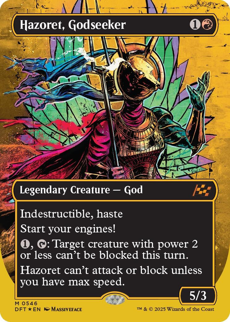 Image for Hazoret, Godseeker (Borderless) (First-Place Foil) (Aetherdrift) (546) - Magic: The Gathering