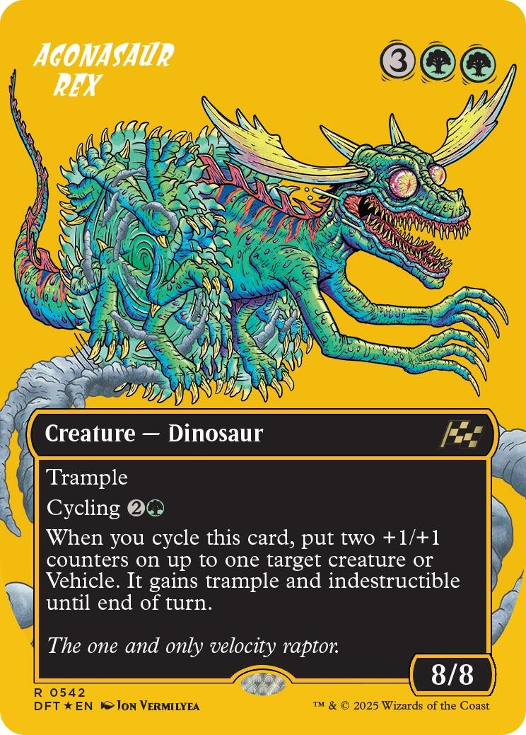 Image for Agonasaur Rex (Borderless) (First-Place Foil) (Aetherdrift) (542) - Magic: The Gathering