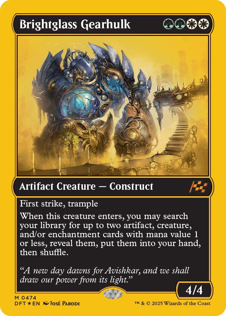 Image for Brightglass Gearhulk (First-Place Foil) (Aetherdrift) (474) - Magic: The Gathering