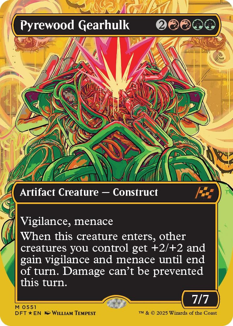 Image for Pyrewood Gearhulk (Borderless) (First-Place Foil) (Aetherdrift) (551) - Magic: The Gathering