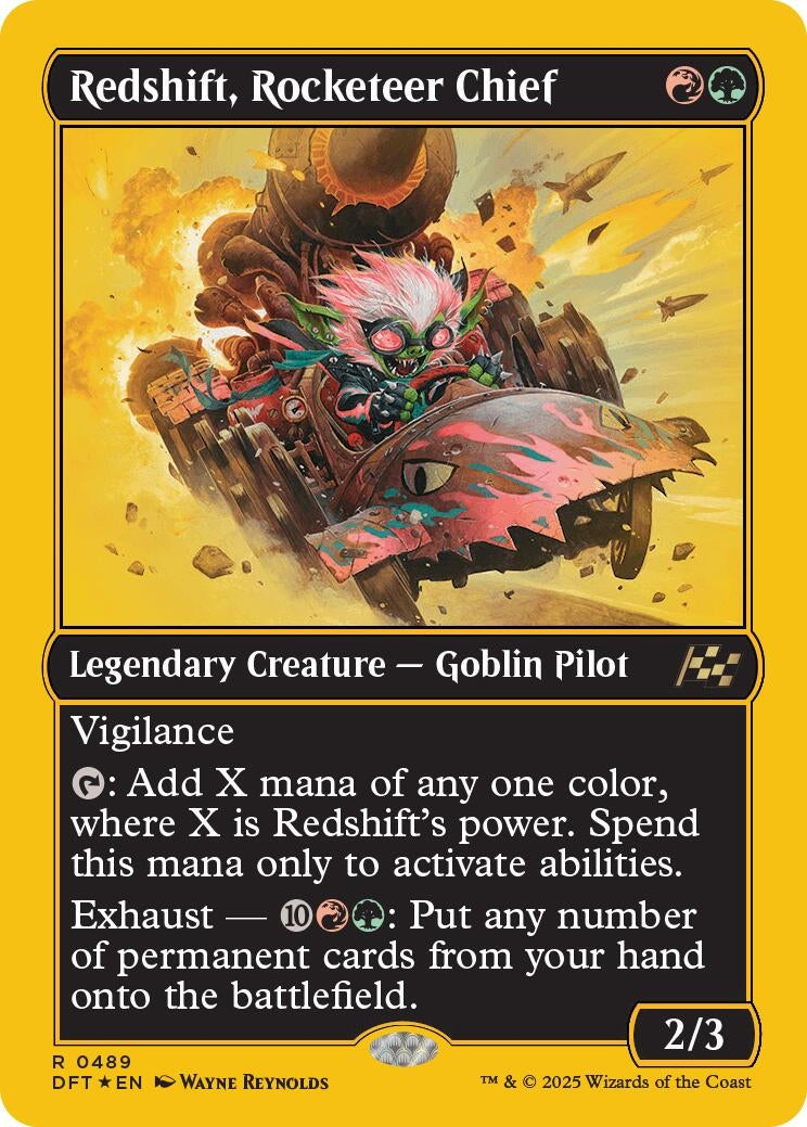 Image for Redshift, Rocketeer Chief (First-Place Foil) (Aetherdrift) (489) - Magic: The Gathering