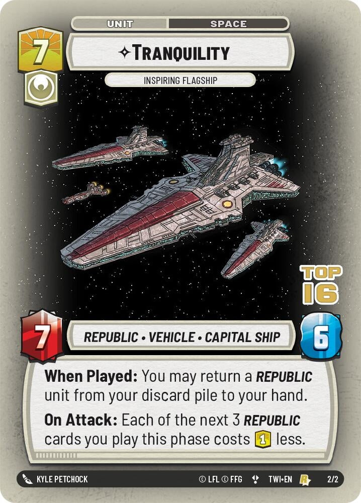 Image for Tranquility - Inspiring Flagship (Top 16) (Organized Play Promos) (2/2) - Star Wars: Unlimited