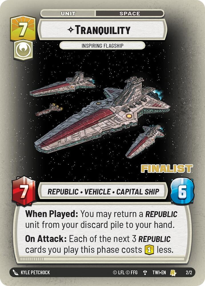 Image for Tranquility - Inspiring Flagship (Finalist) (Organized Play Promos) (2/2) - Star Wars: Unlimited
