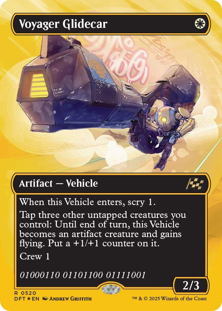 Image for Voyager Glidecar (Borderless) (First-Place Foil) (Aetherdrift) (520) - Magic: The Gathering