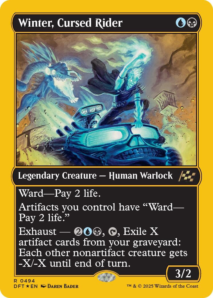 Image for Winter, Cursed Rider (First-Place Foil) (Aetherdrift) (494) - Magic: The Gathering