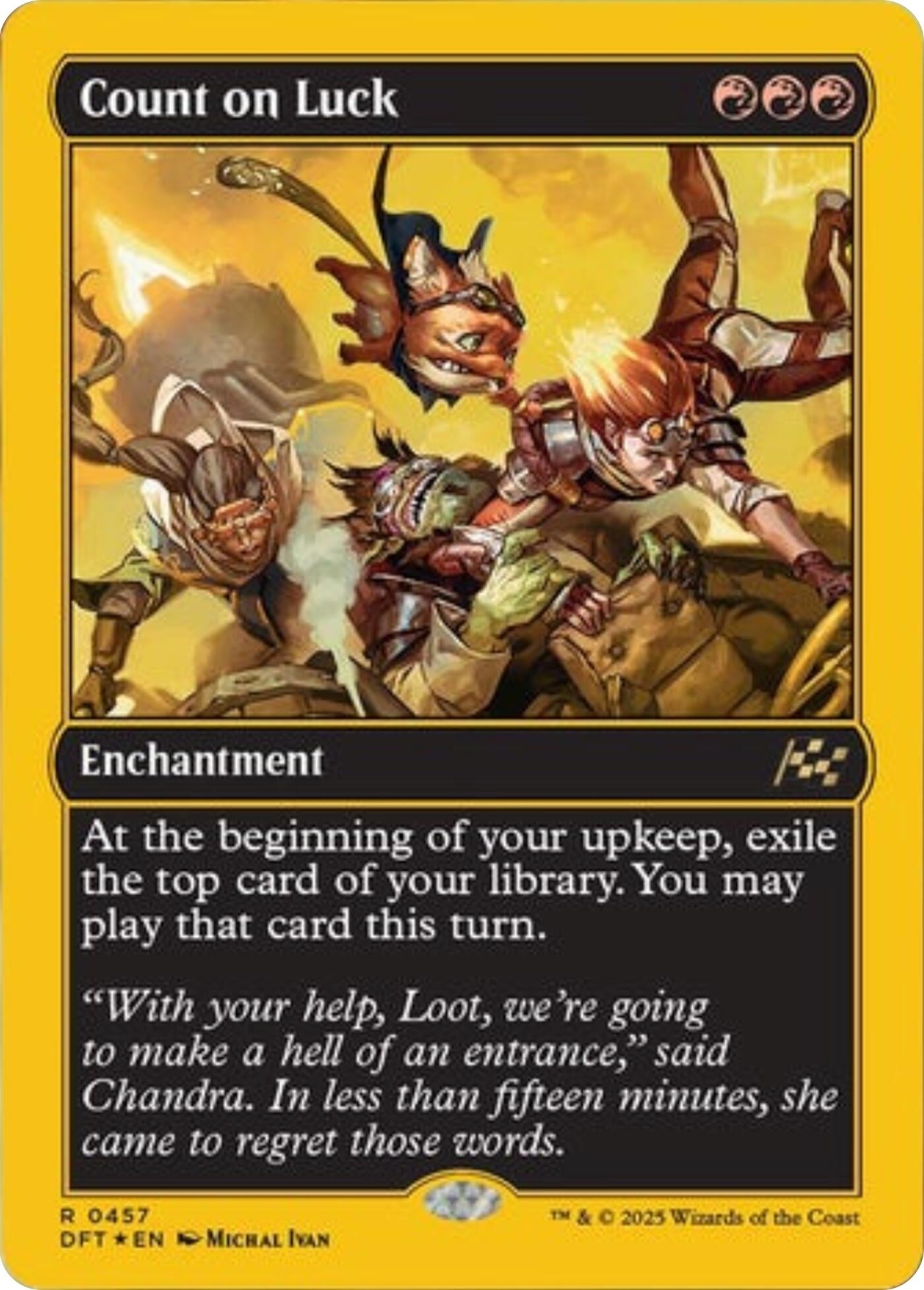 Image for Count on Luck (First-Place Foil) (Aetherdrift) (457) - Magic: The Gathering